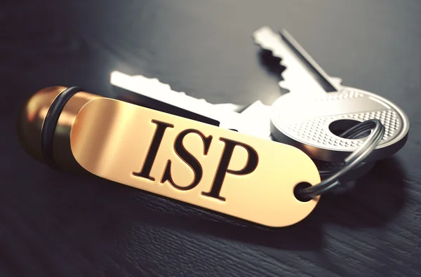 ISP Concept. Keys with Golden Keyring. — Stock Fotó