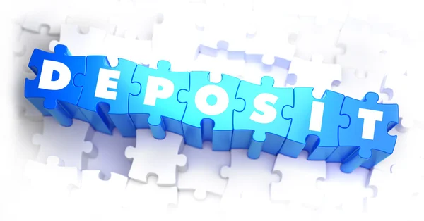 Deposit - White Word on Blue Puzzles. — Zdjęcie stockowe