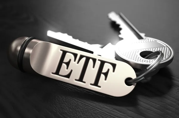 ETF Concept. Keys with Keyring. — ストック写真