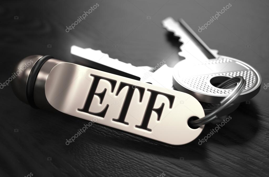 ETF Concept. Keys with Keyring.