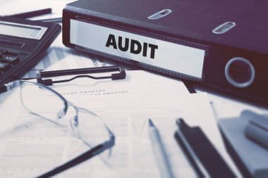 Audit on Office Folder. Toned Image.