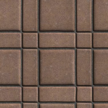 Large Quadratic Brown Pattern Paving Slabs Built of Small Squares and Rectangles.