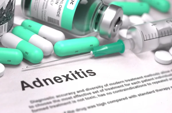 Diagnóstico - Adnexitis. Concepto médico con fondo borroso . — Foto de Stock