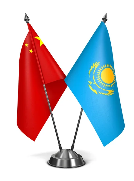 China and Kazakhstan - Miniature Flags. — Stock fotografie