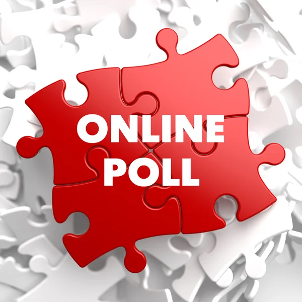 Online Poll on Red Puzzle. — Stock Fotó