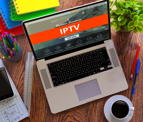 IPTV. Office Working Concept. — 图库照片