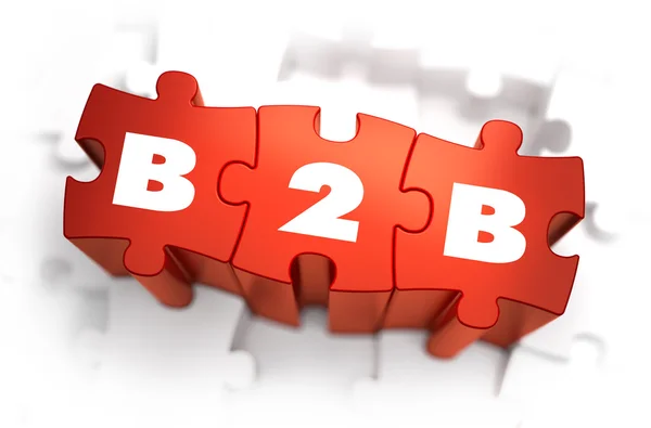 B2B - White Word on Red Puzzles. — Stok fotoğraf