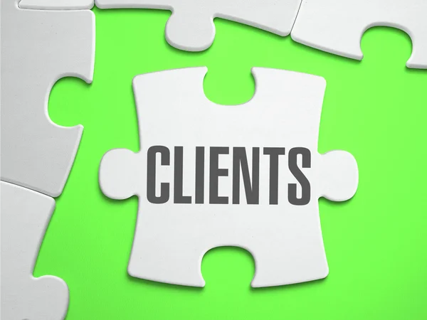 Clients - Jigsaw Puzzle with Missing Pieces. — Stock Photo, Image