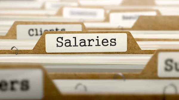 Salaries Concept with Word on Folder. — Zdjęcie stockowe