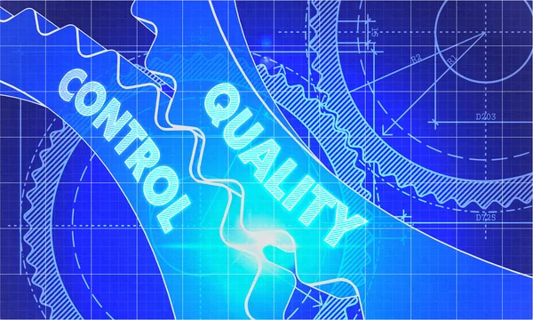 Quality Control Concept. Blueprint of Gears. — Stock Photo, Image