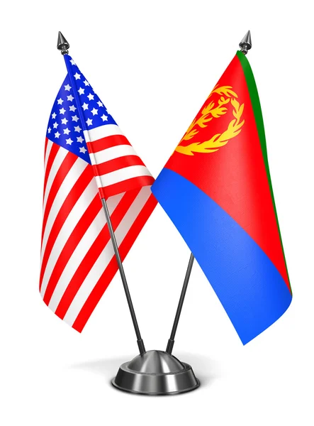 USA and Eritrea - Miniature Flags. — Stock Photo, Image