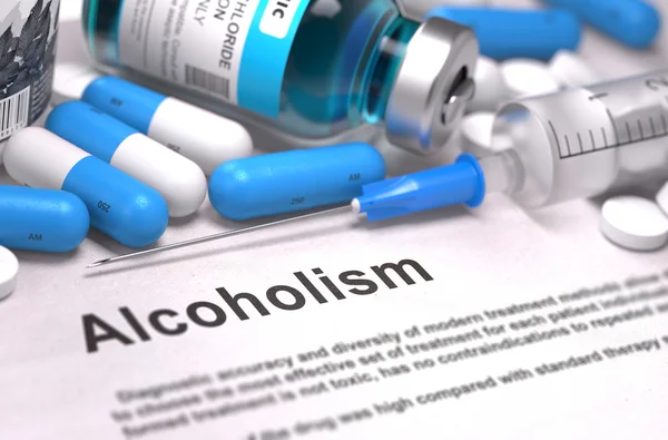 Diagnóstico - Alcoholismo. Concepto médico. Renderizado 3D . —  Fotos de Stock