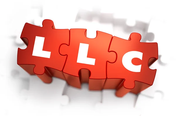 LLC - Text on Red Puzzles. — Stock Photo, Image