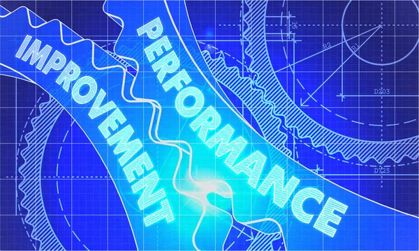 Mejora del rendimiento en los engranajes. Estilo Blueprint . —  Fotos de Stock