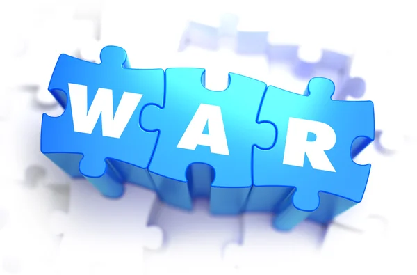 War - White Word on Blue Puzzles. — Stockfoto