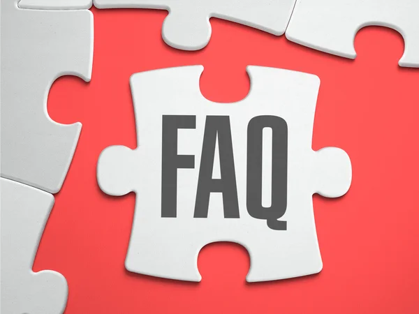 Faq - Puzzle an der Stelle fehlender Teile. — Stockfoto