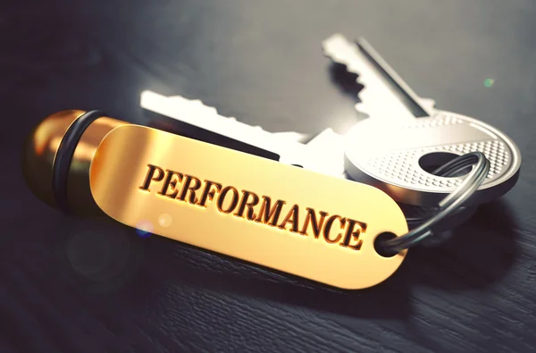 Performance Concept. Keys with Golden Keyring. — ストック写真