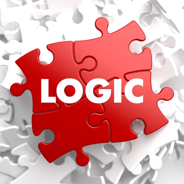 Logic on Red Puzzle. — Stock Photo, Image