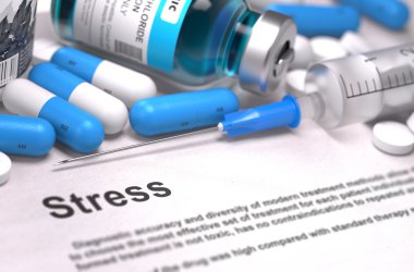 Stress Diagnosis. Medical Concept. Composition of Medicaments. clipart
