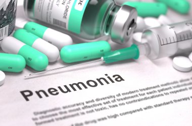 Pneumonia Diagnosis. Medical Concept. Composition of Medicaments.