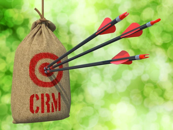 CRM - Arrows Hit in Red Target. — 图库照片