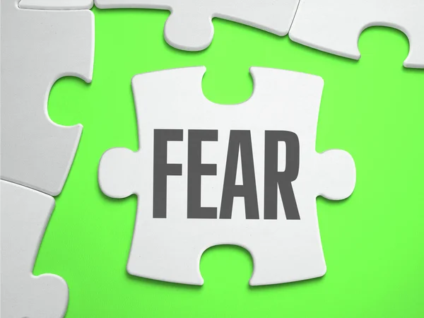 Fear - Jigsaw Puzzle with Missing Pieces. — Stock Photo, Image