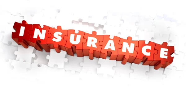 Insurance - Text on Red Puzzles. — Stock fotografie