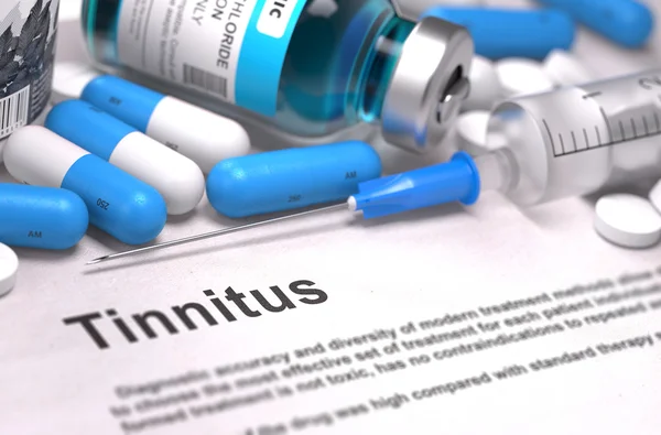Tinnitus Diagnosis. Medical Concept. Composition of Medicaments. — Stock Photo, Image