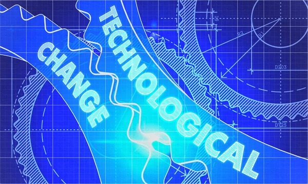 Cambio tecnológico en los engranajes. Estilo Blueprint . —  Fotos de Stock