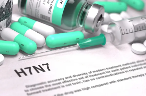 Diagnóstico - H7N7. Concepto médico con fondo borroso . — Foto de Stock