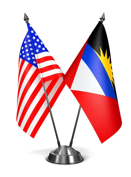 ΗΠΑ, Αντίγκουα και Μπαρμπούντα - μινιατούρα σημαίες. — Φωτογραφία Αρχείου