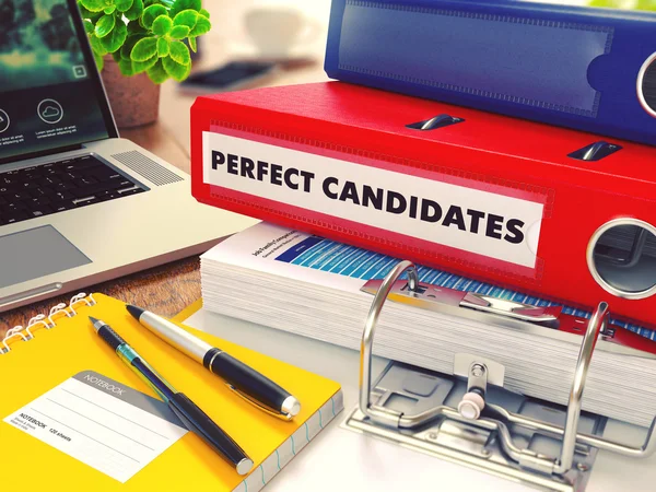 Perfect Candidates on Red Office Folder. Toned Image. Obrazy Stockowe bez tantiem