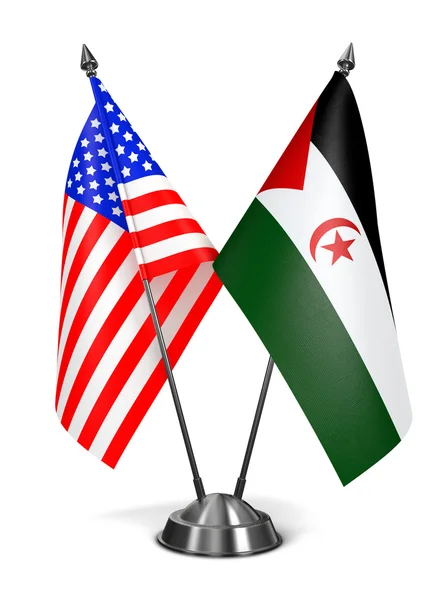 USA and Sahrawi Arab Democratic Republic - Miniature Flags. — Stock Photo, Image