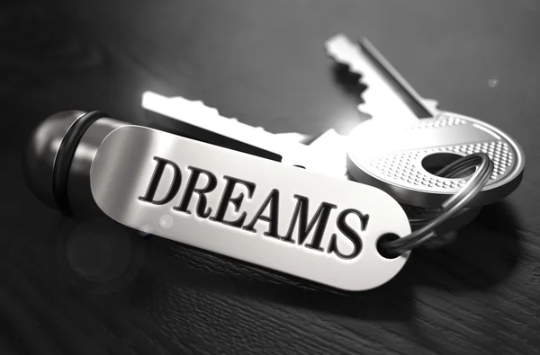 Keys to Dreams Concept on Golden Keychain. — 图库照片