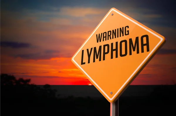Lymphome sur le panneau d'avertissement route . — Photo