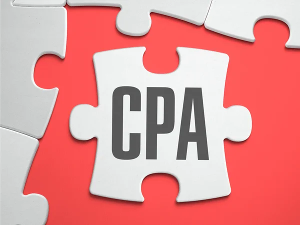 CPA - Puzzle on the Place of Missing Pieces. — Stockfoto