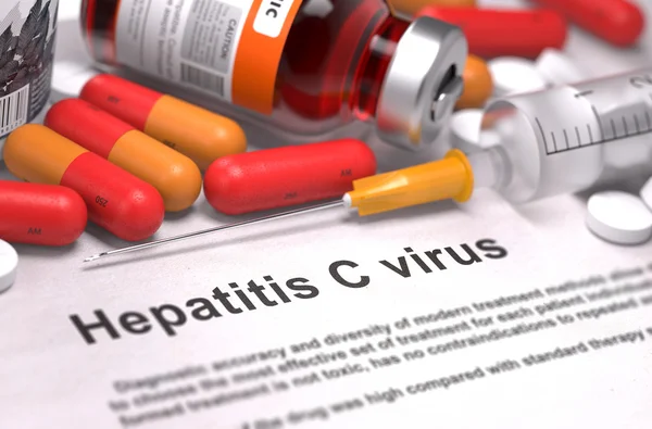 Diagnóstico - Vírus da hepatite C. Conceito Médico. Renderização 3D . — Fotografia de Stock