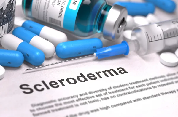 Diagnóstico de esclerodermia. Conceito Médico. Composição dos Medicamentos . — Fotografia de Stock