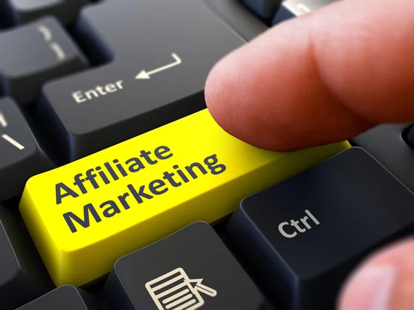 Affiliate Marketing Concept. Person Click Keyboard Button. — 스톡 사진