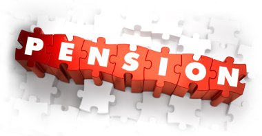 Pension - White Word on Red Puzzles.