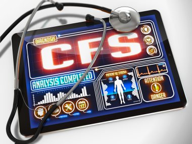 CFS on the Display of Medical Tablet. clipart
