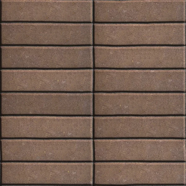 Paving Slabs Brown Lined with Narrow Rectangles. — Stock Photo, Image