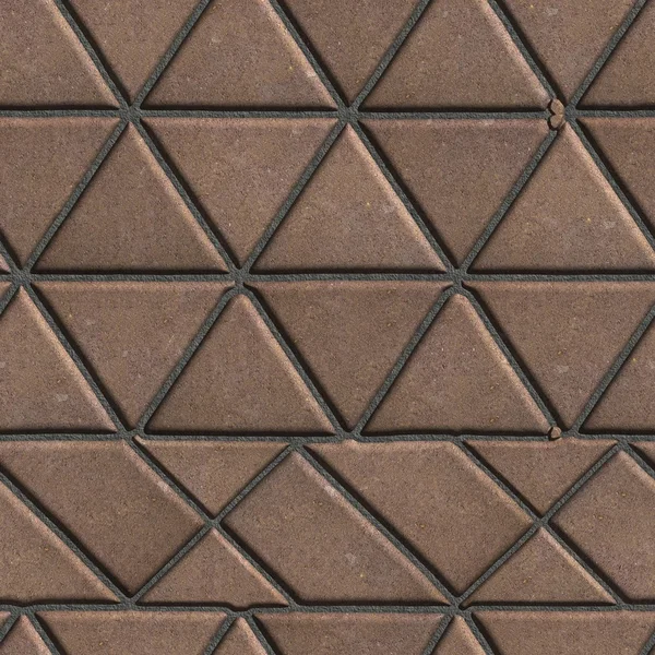 Brown Pave Slabs in the Form of Triangles and Other Geometric Shapes. — Stock Photo, Image