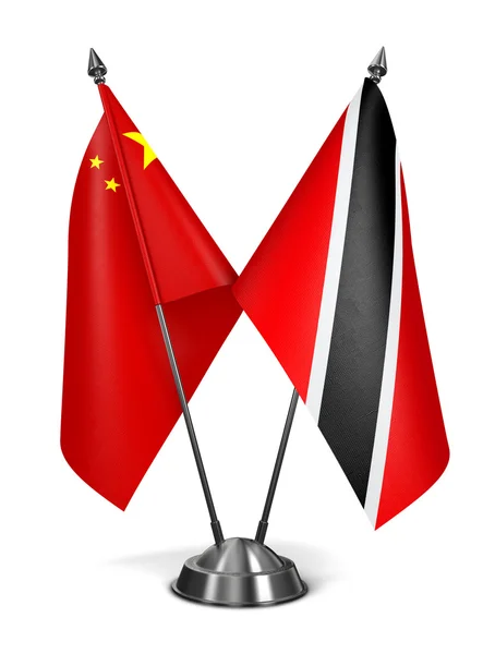 China, Trinidad and Tobago - Miniature Flags. — Zdjęcie stockowe
