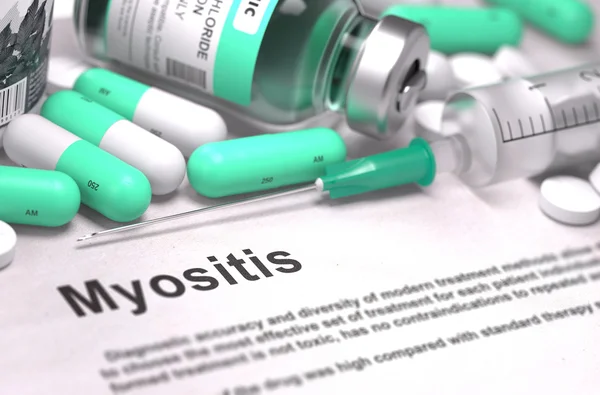 Diagnose - Myositis. medizinisches Konzept mit verschwommenem Hintergrund. — Stockfoto