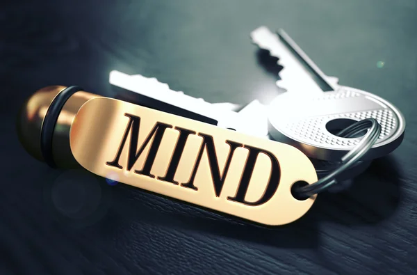 Mind written on Golden Keyring. — Stock fotografie