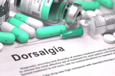 Diagnosis - Dorsalgia. Medical Concept with Blurred Background.