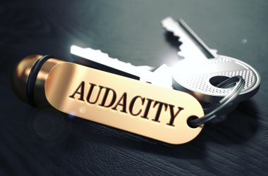 Keys with Word Audacity on Golden Label. clipart