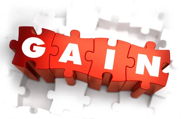 Gain - Text on Red Puzzles. — Stock Photo, Image