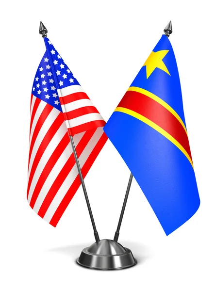 USA and Democratic Republic Congo - Miniature Flags. — Φωτογραφία Αρχείου